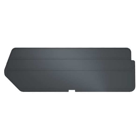 Plastic Divider, Black, 10 13/32 in L, 3 1/2 in H, 6 PK