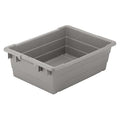 Cross Stack Storage Container W/ Lid, 9.4 gal, 25 in L x 16 in W x 8-1/2 in H, Gray, Polyethylene