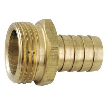 Barbed Hose Fitting, 5/8" Tube OD, 3/4 in Pipe Size, Low Lead Brass
