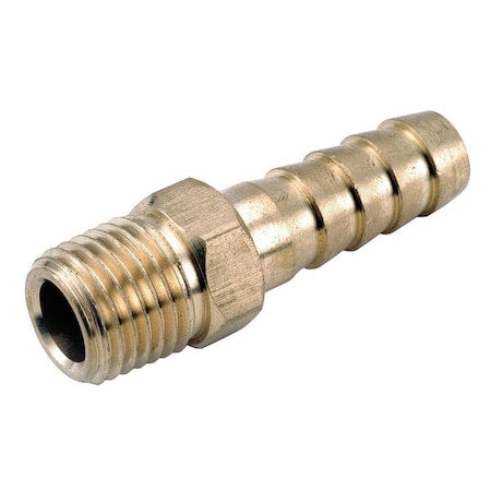 Barbed Hose Fitting, 1/4" Tube OD, 1/2 in Pipe Size, Brass