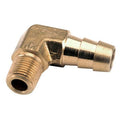 Barbed Hose Fitting, 3/8" Tube OD, 1/4 in Pipe Size, Brass