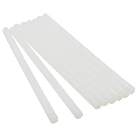 Hot Melt Adhesive, Clear, 5/8 in Dia, 10 in L, 60 sec Begins to Harden, 53 PK
