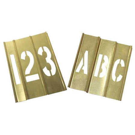 Stencil Kit, Combination Set, Letters and Numbers, 1 1/2 in Character Height, Not Applicable Font