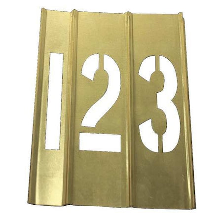 Stencil Kit, Number Set, Numbers, 1 in Character Height, Not Applicable Font, Brass, Yellow