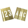 Stencil Kit, Combination Set, A Thru Z, 0 Thru 9, Punctuation, 6 in Character Height, Brass, Yellow
