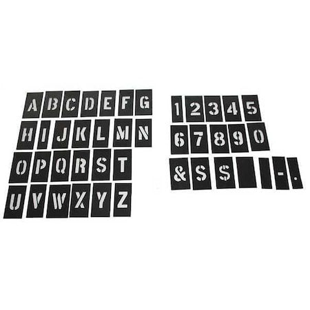 Stencil Kit, Combination Set, Letters and Numbers, 2 in Character Height, Not Applicable Font, PVC