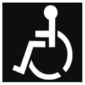 Stencil, Symbol, Handicap Symbol, 15 1/2 in Character Height, Not Applicable Font, PVC, Black