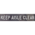 Stencil, Message, Keep Aisle Clear, 3 in Character Height, Not Applicable Font, PVC, Black, 1 Pieces