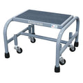 Rolling Platform, 1 Steps, 450 lb Load Capacity, 12 in Overall Height, Steel, Gray