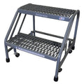 Rolling Step, 2 Steps, 500 lb Load Capacity, 20 in Overall Height, Steel, Gray