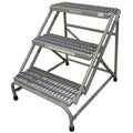 Stationary Step, 3 Steps, 500 lb Load Capacity, 30 in Overall Height, Steel, Gray