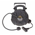 Cord Reel, 12 AWG, Black Reel Color, 50 ft Length, 4 Outlets