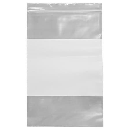 Reclosable Bag, Zip Seal, 9 in L, 6 in W, 4 mil Thick, Low Density Polyethylene (LDPE), Clear