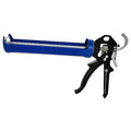 Caulk Gun, 10 oz Container Size, Metal; Plastic, 18:1, Revolving Half Barrel Frame, Blue/Black