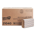 Genuine Joe Multifold Paper Towels, 1 Ply, 250 Sheets, Natural, 4000 PK