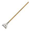 Mop Handle, Slide On Connection, Natural, Metal