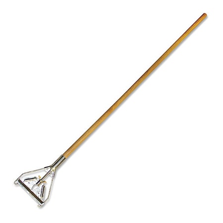 Mop Handle, Slide On Connection, Natural, Metal