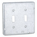 Box Cover, 2 Gang, Steel, Toggle Switch Cover Type