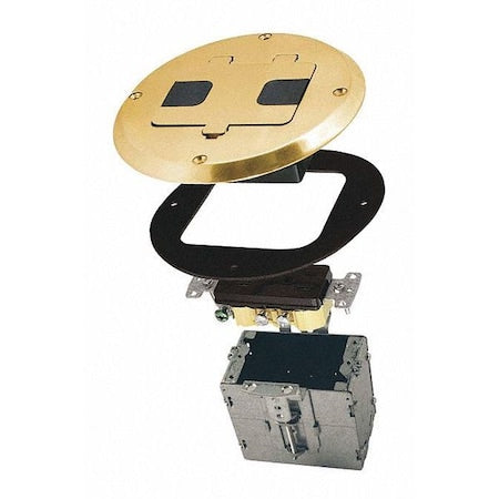 Floor Box Kit, 1 Gang, Cover Box Type
