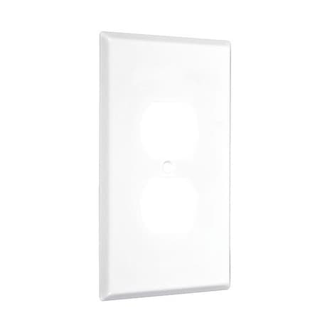 Duplex Jumbo Wall Plates, Number of Gangs: 1 Metal, Smooth Finish, White