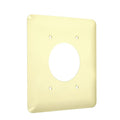 Single Receptacle Wall Plates, Number of Gangs: 2 Metal, Smooth Finish, Ivory