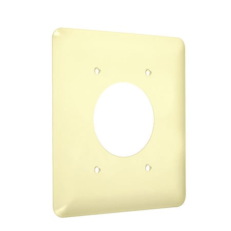 Single Receptacle Wall Plates, Number of Gangs: 2 Metal, Smooth Finish, Ivory