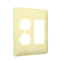 Duplex/Decorator Maxi Wall Plates, Number of Gangs: 2 Metal, Textured Finish, Ivory