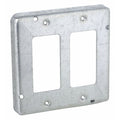 Box Cover, 2 Gang, Steel, GFCI Cover Type