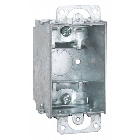 Electrical Box, 10.3 cu in, Switch Box Type, 1 Gang, Steel, Rectangular Shape