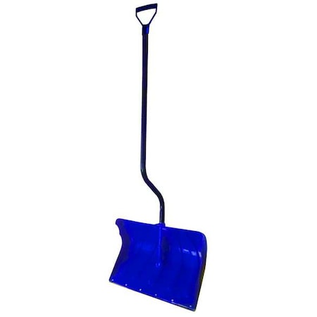 Snow Shovel, Poly Blade Material, 19 17/25 in Blade Width, 39 in Steel D-Grip Handle