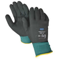 Coated Gloves, Nitrile, Textured, Full, 0 Abrasion Level, Black/Green, M 1 PR
