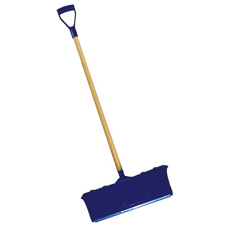 Snow Shovel, 22 1/4 in W x Aluminum, Plastic Blade, 42 in L Wood Handle