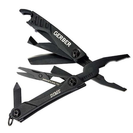 Multi-Tool, 10 Tools, 2-3/4 In, Black