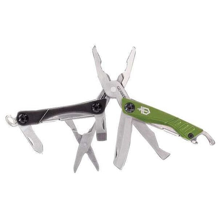 Multi-Tool, 12 Tools, 2-3/4 In, Green/Black