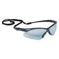 V30 Nemesis Safety Glasses, Anti-Scratch Lens, Wraparound, Blue Frame, Light Blue Lens
