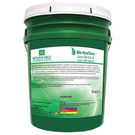 Gear Oil, 5 gal Sz, Light Golden