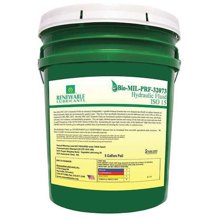 5 gal Pail, Hydraulic Oil, 15 ISO Viscosity, Not Specified SAE