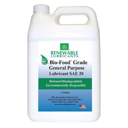 Lubricant, 1 gal., Jug, Vegetable Oil, Yellow
