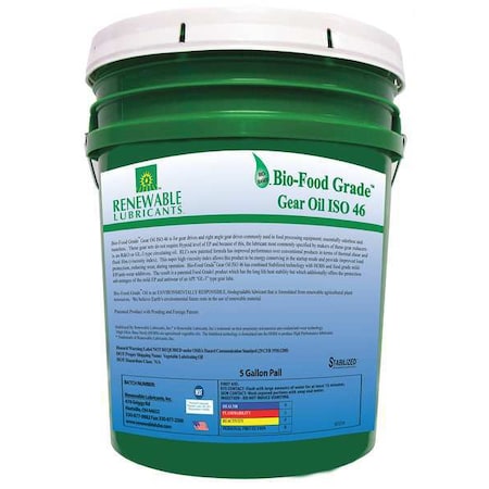 5 gal Gear Oil Pail 46 ISO Viscosity, Not Specified SAE, Yellow