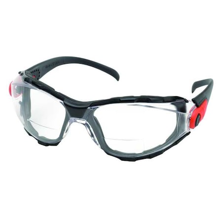 RX, Reader Safety Glasses, Anti-Fog & Anti-Scratch, Clear Lens, Black Frame, Frameless, Wraparound