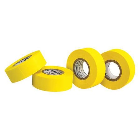 Masking Tape, 3/4 in W x 15 yd L, 6.3 mil Thick, Yellow, Rubber Adhesive, 4 PK