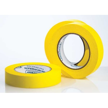Masking Tape, 1 in W x 40 yd L, 6.3 mil Thick, Yellow, Rubber Adhesive, 3 PK