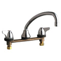 Low Arc Kitchen Faucet, Manual, 8" Mount, 3 Hole Commercial