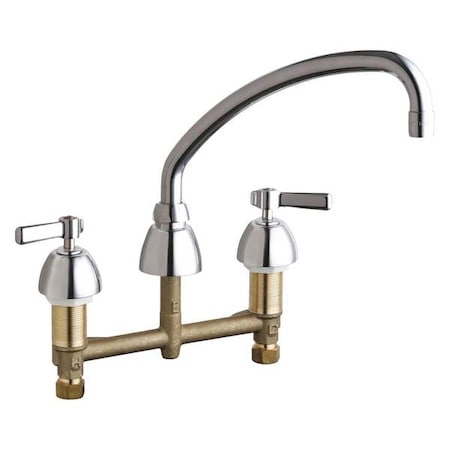 Low Arc Kitchen Faucet, Manual, 8" Mount, 3 Hole Commercial