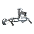 Dual-Handle Hot And Cold Water Sink Faucet, 8-3/8" Mount, Chrome plated