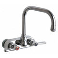 Manual Hot And Cold Water Sink Faucet, 4" Mount, Chrome plated