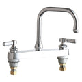 Manual Hot And Cold Water Sink Faucet, 8" Mount, Chrome plated