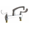 Manual Hot And Cold Water Sink Faucet, 8" Mount, Chrome plated