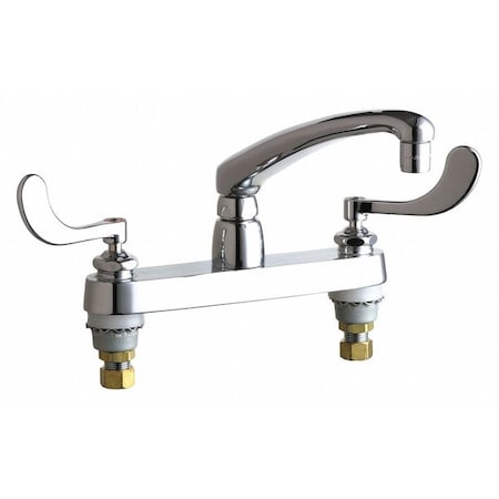 Manual Hot And Cold Water Sink Faucet, 8" Mount, Chrome plated