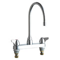 Manual Sink Faucet, 8" Mount, Chrome plated